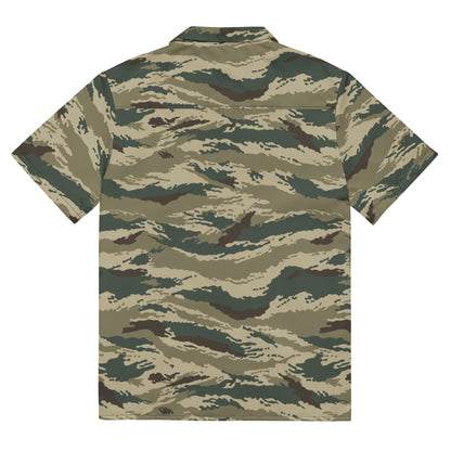 Russian Tiger Stripe Kamysh Green CAMO Unisex button shirt - Button Shirts