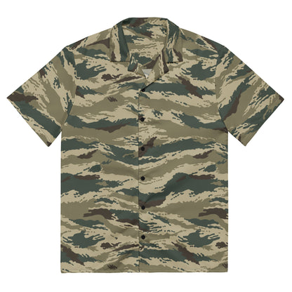 Russian Tiger Stripe Kamysh Green CAMO Unisex button shirt - Button Shirts