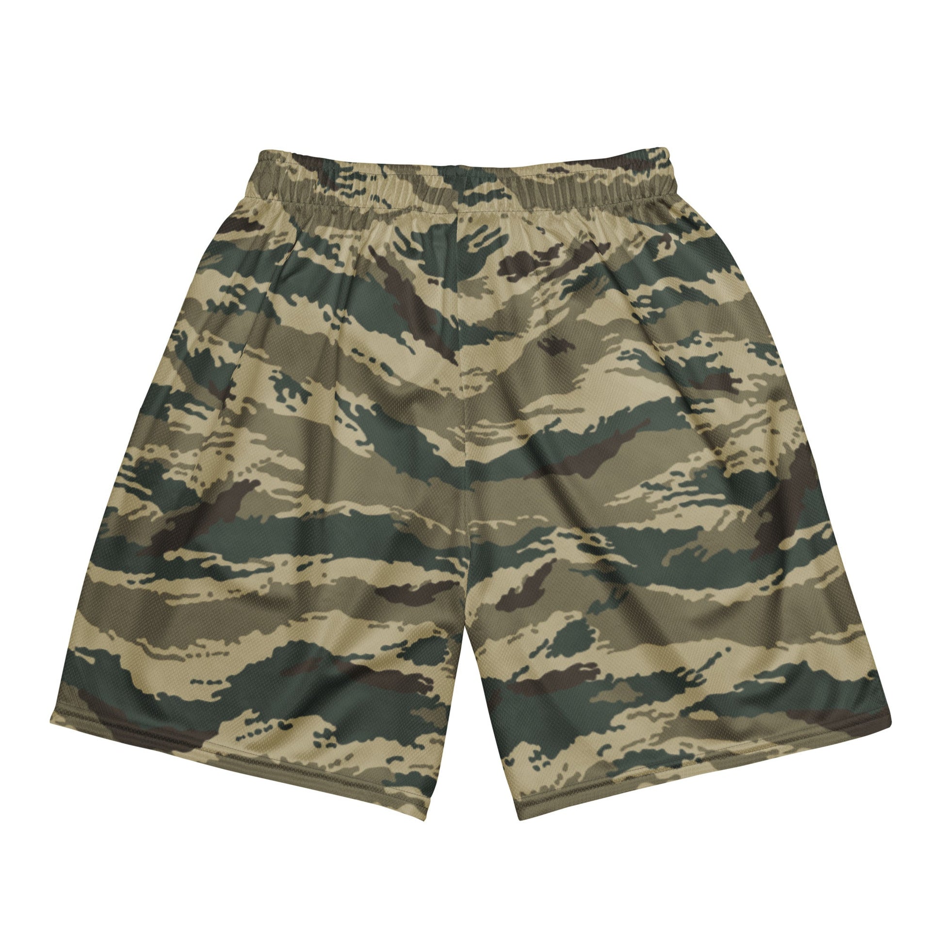 Russian Tiger Stripe Kamysh Green CAMO Unisex mesh shorts - Mesh Shorts