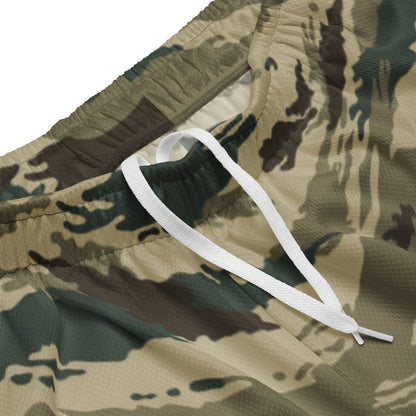 Russian Tiger Stripe Kamysh Green CAMO Unisex mesh shorts - Mesh Shorts