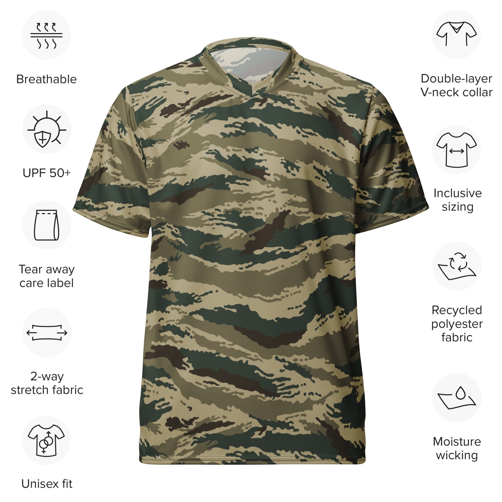 Russian Tiger Stripe Kamysh Green CAMO unisex sports jersey - Sports Jerseys