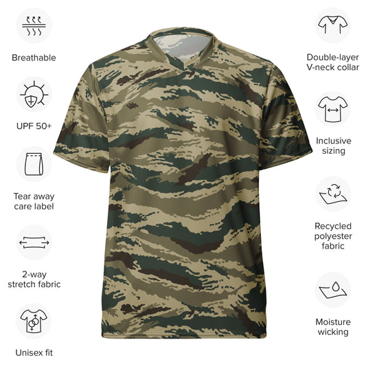 Russian Tiger Stripe Kamysh Green CAMO unisex sports jersey - Sports Jerseys