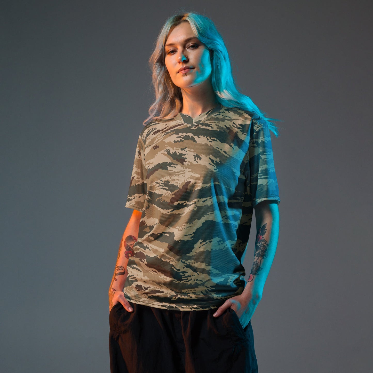 Russian Tiger Stripe Kamysh Green CAMO unisex sports jersey - Sports Jerseys