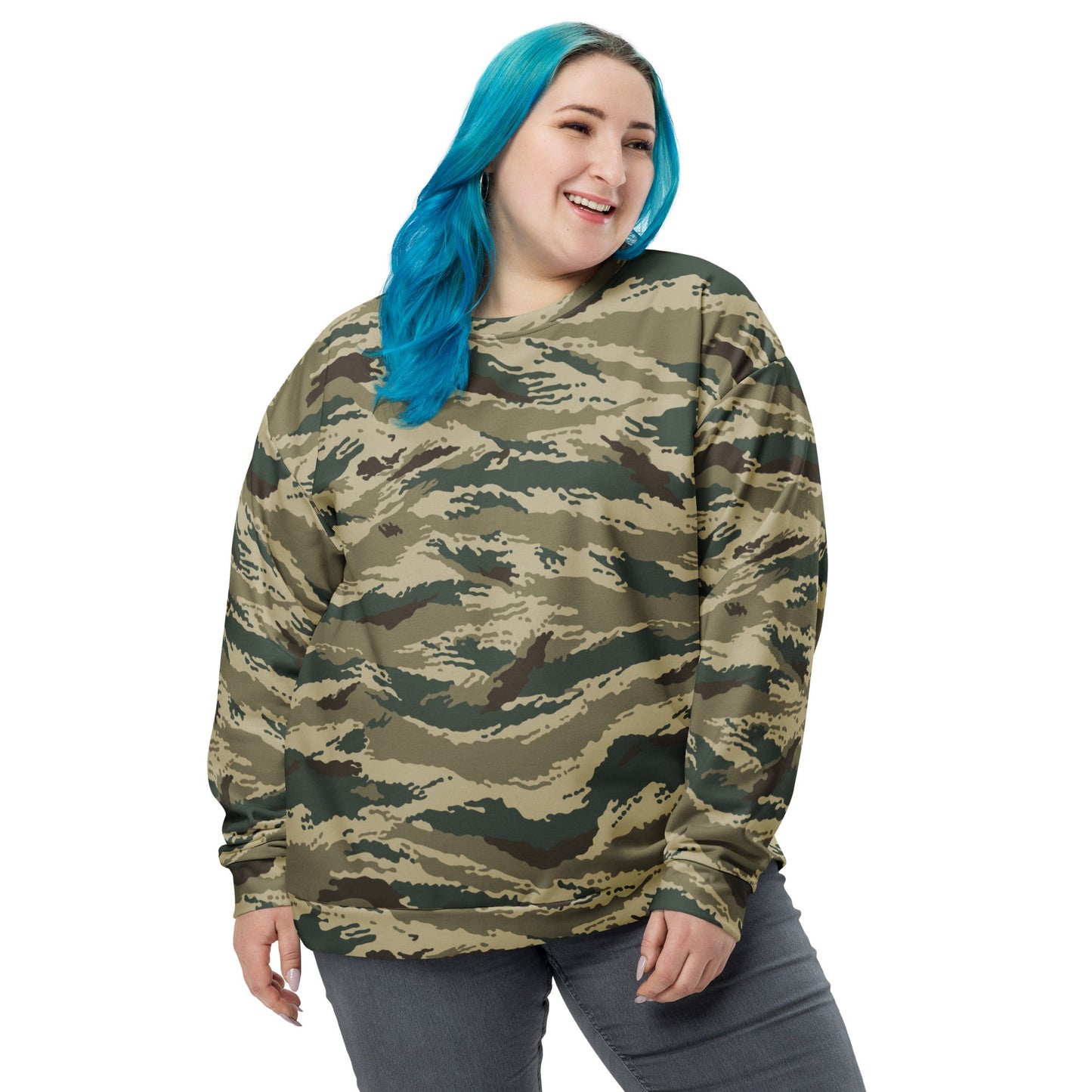 Russian Tiger Stripe Kamysh Green CAMO Unisex Sweatshirt - Sweatshirts