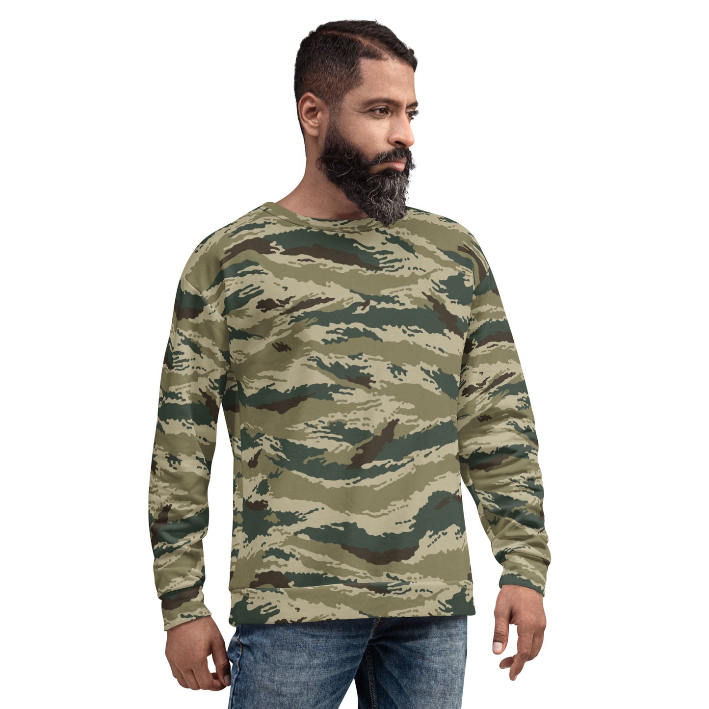 Russian Tiger Stripe Kamysh Green CAMO Unisex Sweatshirt - Sweatshirts