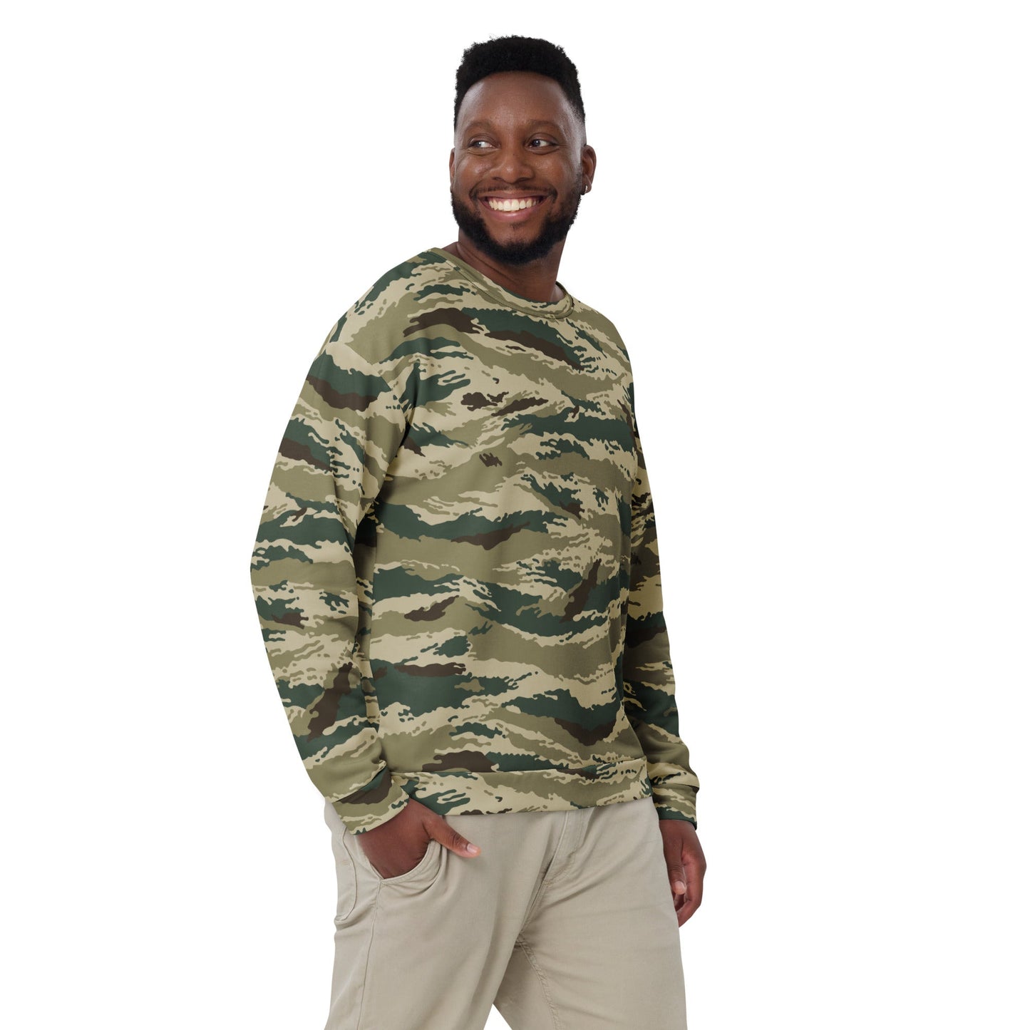 Russian Tiger Stripe Kamysh Green CAMO Unisex Sweatshirt - Sweatshirts