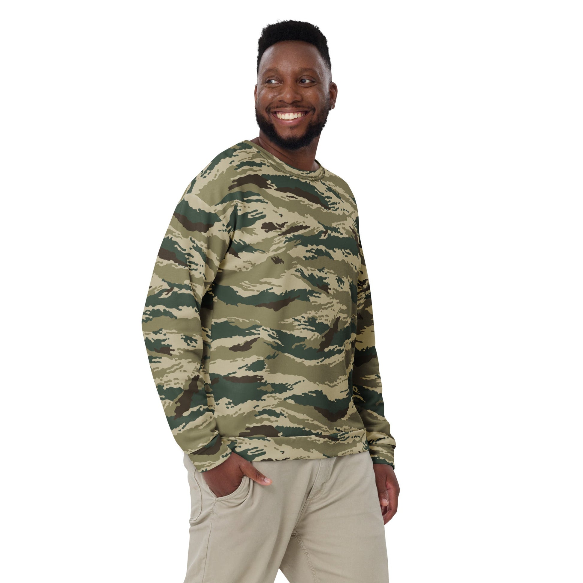 Russian Tiger Stripe Kamysh Green CAMO Unisex Sweatshirt - Sweatshirts