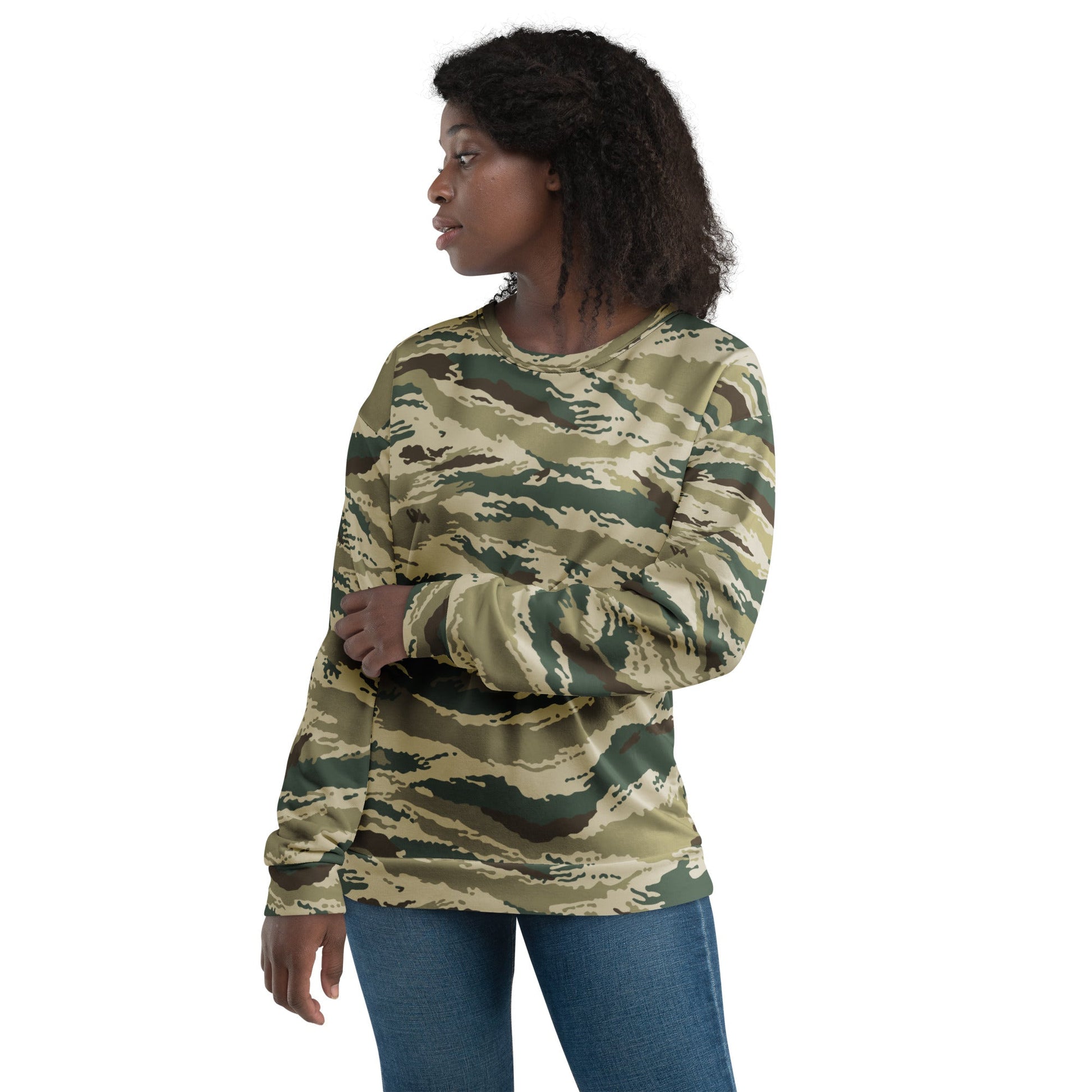 Russian Tiger Stripe Kamysh Green CAMO Unisex Sweatshirt - Sweatshirts