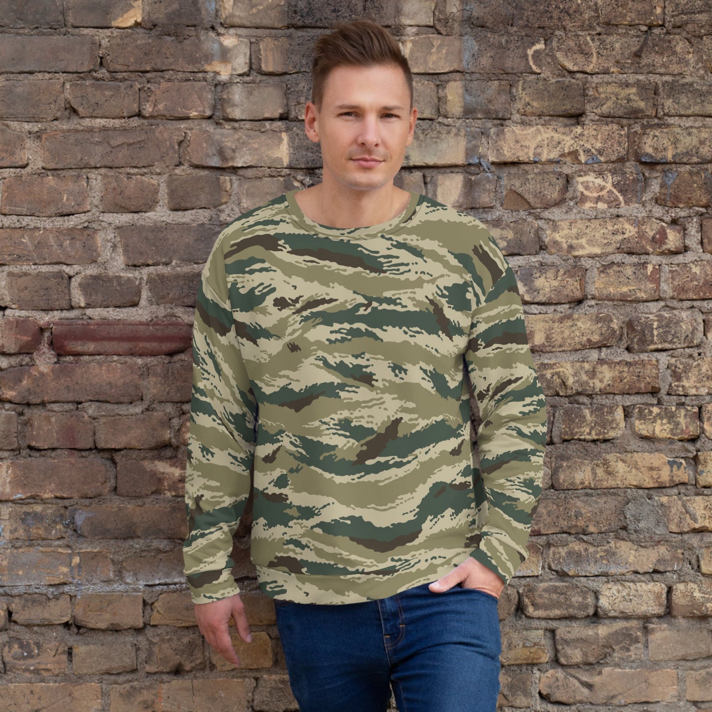 Russian Tiger Stripe Kamysh Green CAMO Unisex Sweatshirt - XS - Sweatshirts