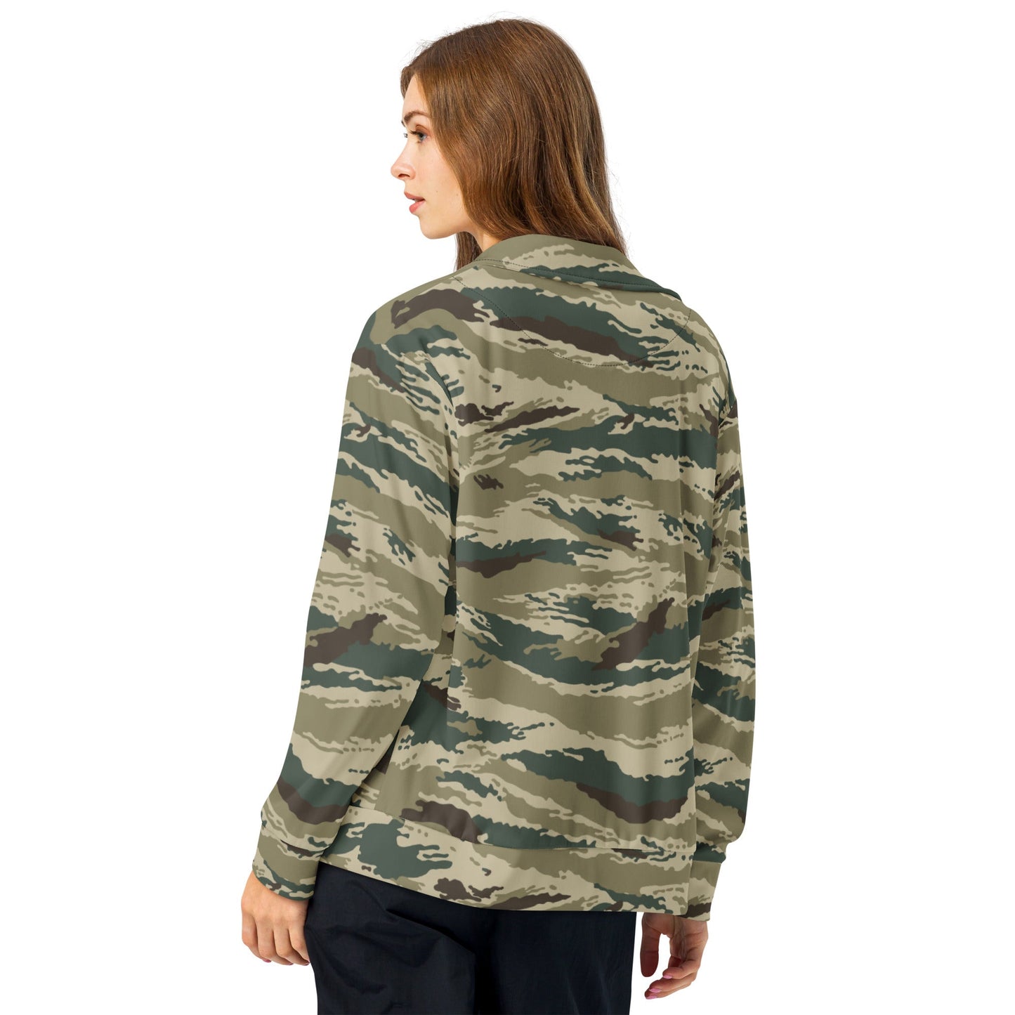 Russian Tiger Stripe Kamysh Green CAMO Unisex track jacket - Track Jackets