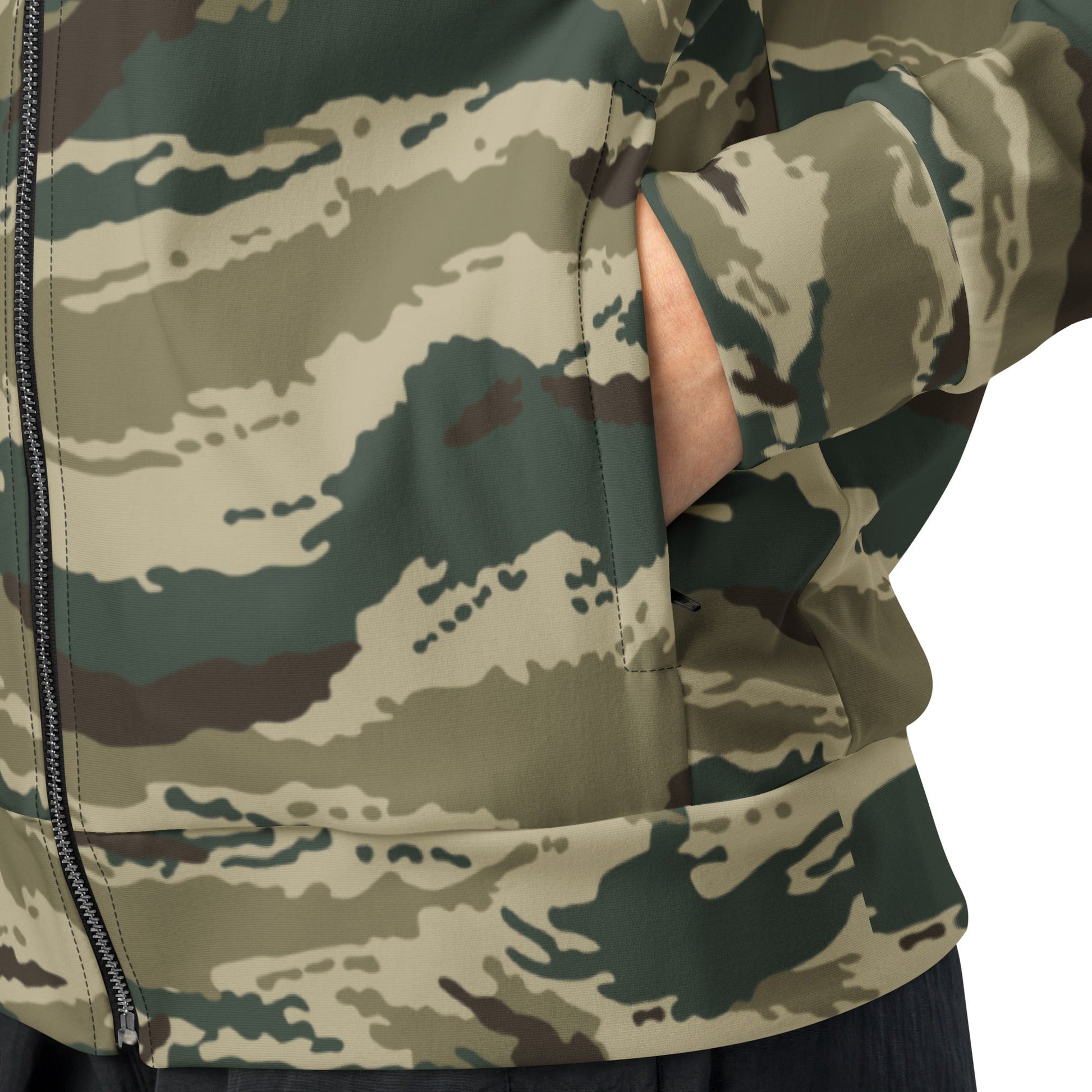 Russian Tiger Stripe Kamysh Green CAMO Unisex track jacket - Track Jackets