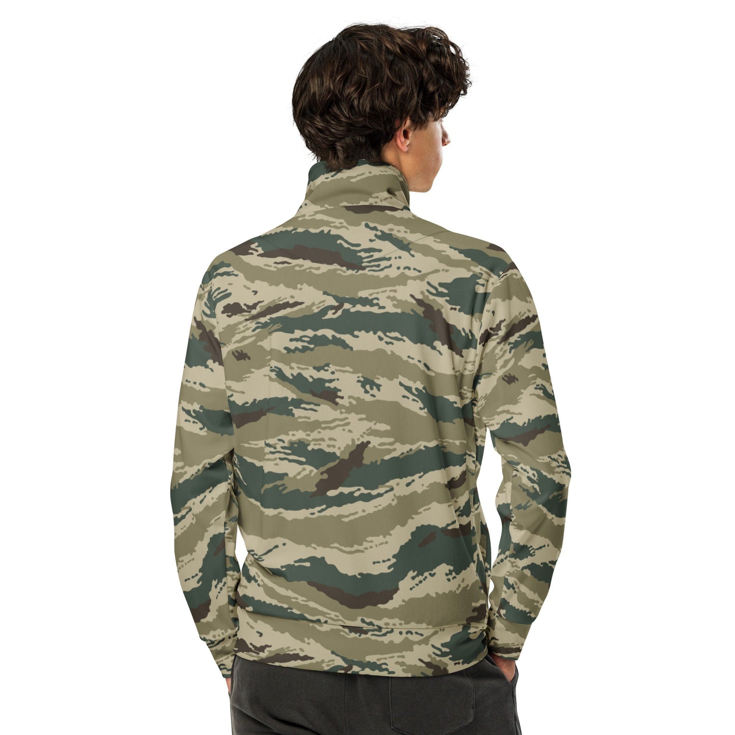 Russian Tiger Stripe Kamysh Green CAMO Unisex track jacket - Track Jackets
