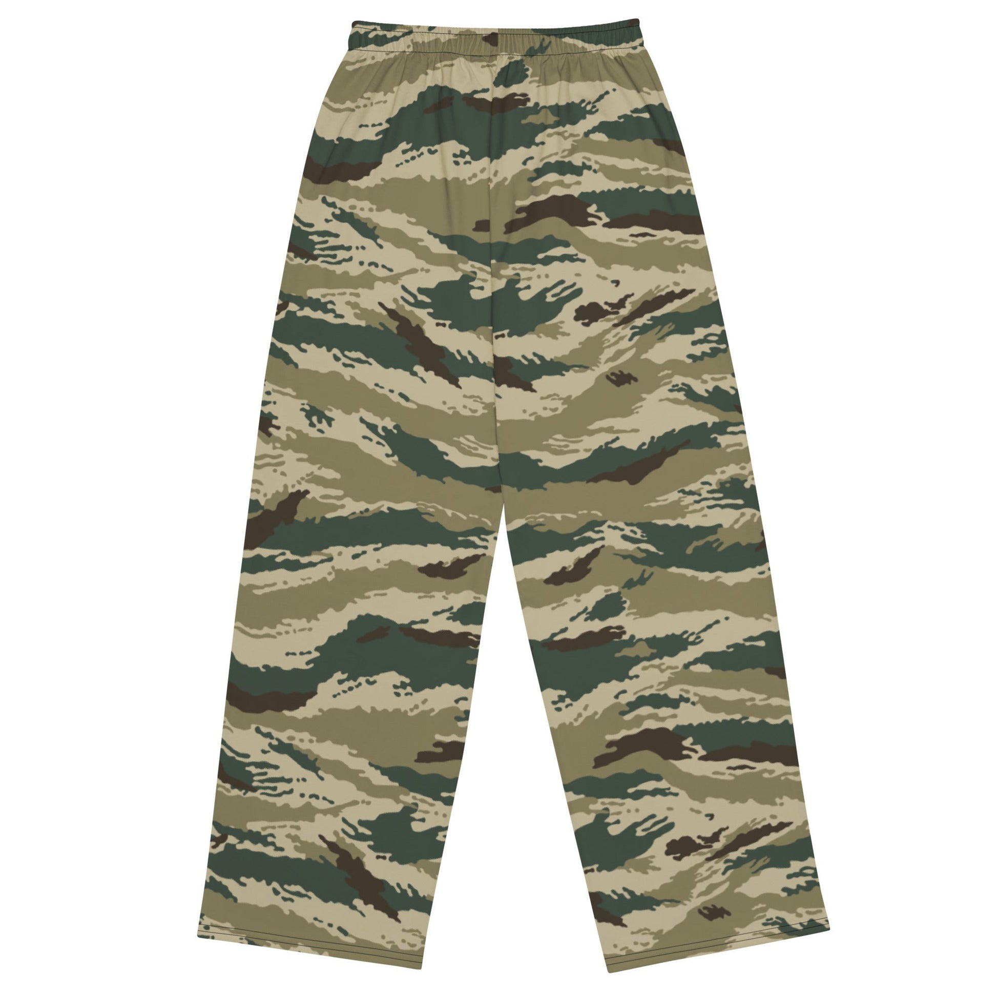 Russian Tiger Stripe Kamysh Green CAMO unisex wide-leg pants - Wide-leg Pants