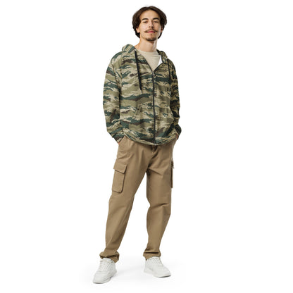 Russian Tiger Stripe Kamysh Green CAMO Unisex zip hoodie - Zip Hoodies