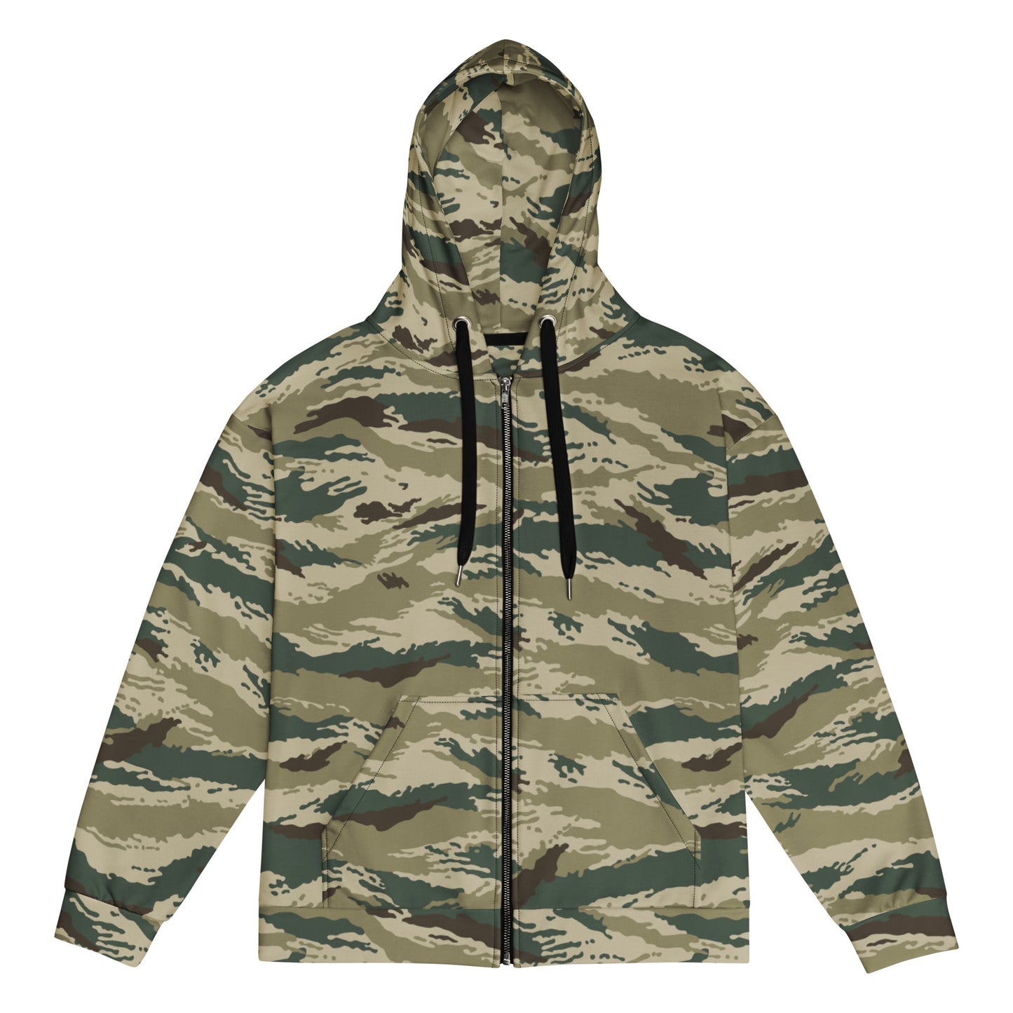 Russian Tiger Stripe Kamysh Green CAMO Unisex zip hoodie - 2XS - Zip Hoodies