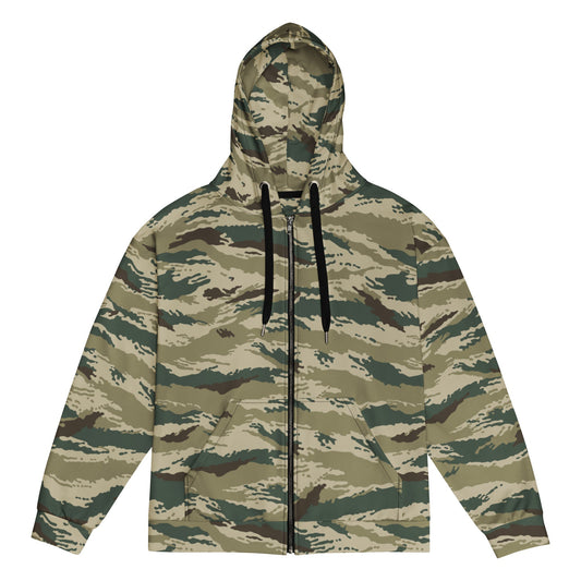 Russian Tiger Stripe Kamysh Green CAMO Unisex zip hoodie - 2XS - Zip Hoodies