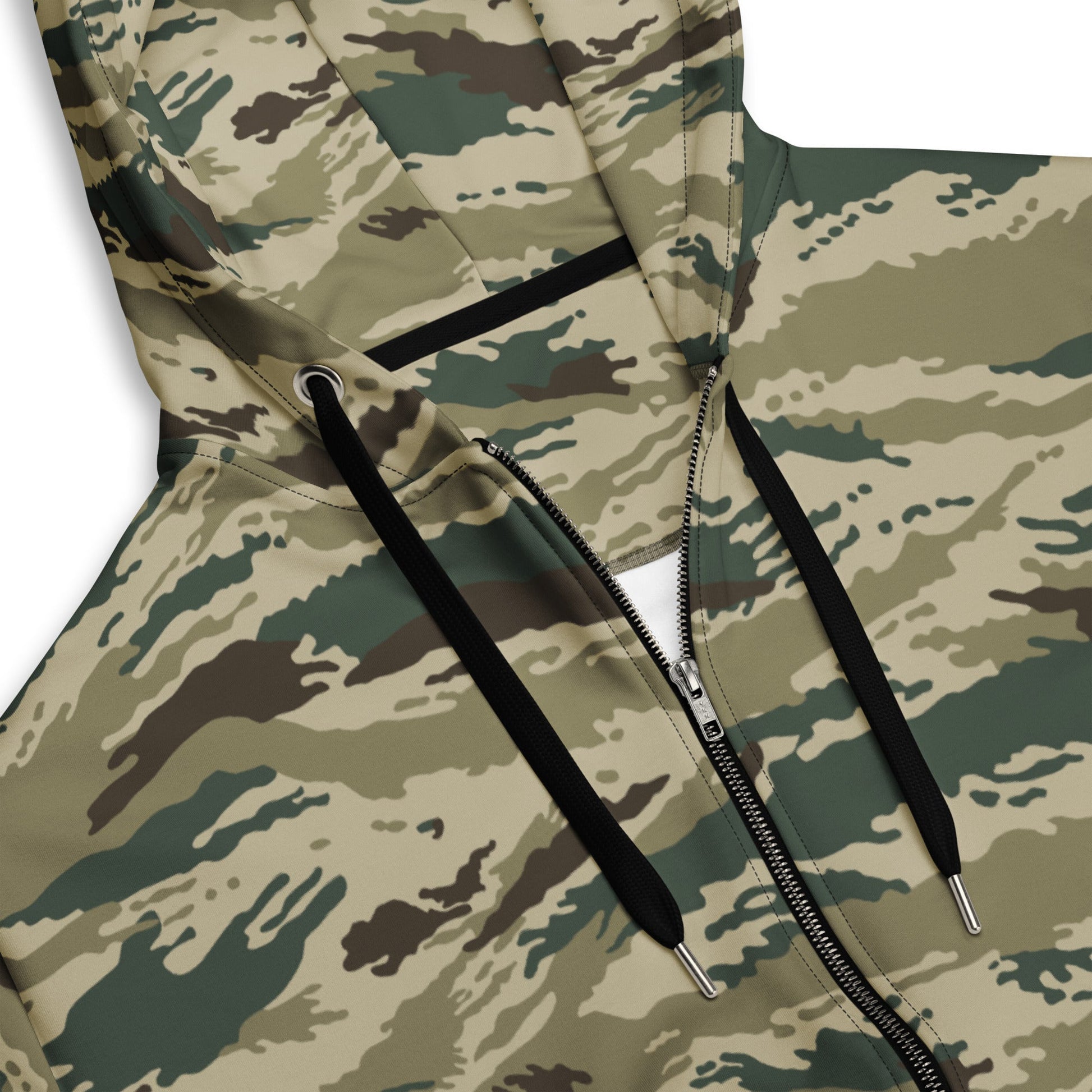 Russian Tiger Stripe Kamysh Green CAMO Unisex zip hoodie - Zip Hoodies