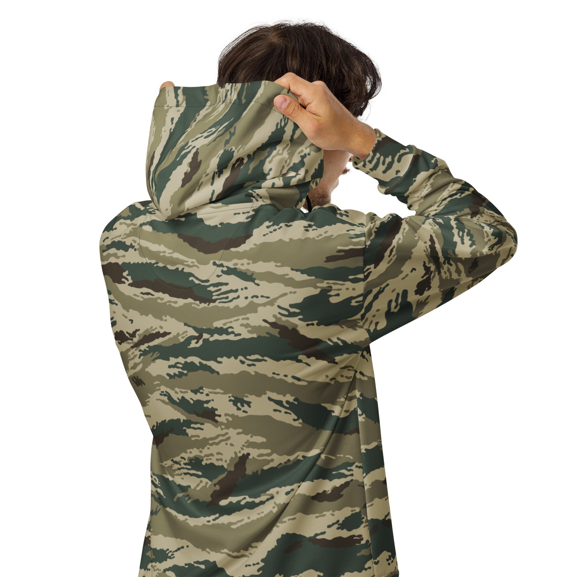 Russian Tiger Stripe Kamysh Green CAMO Unisex zip hoodie - Zip Hoodies