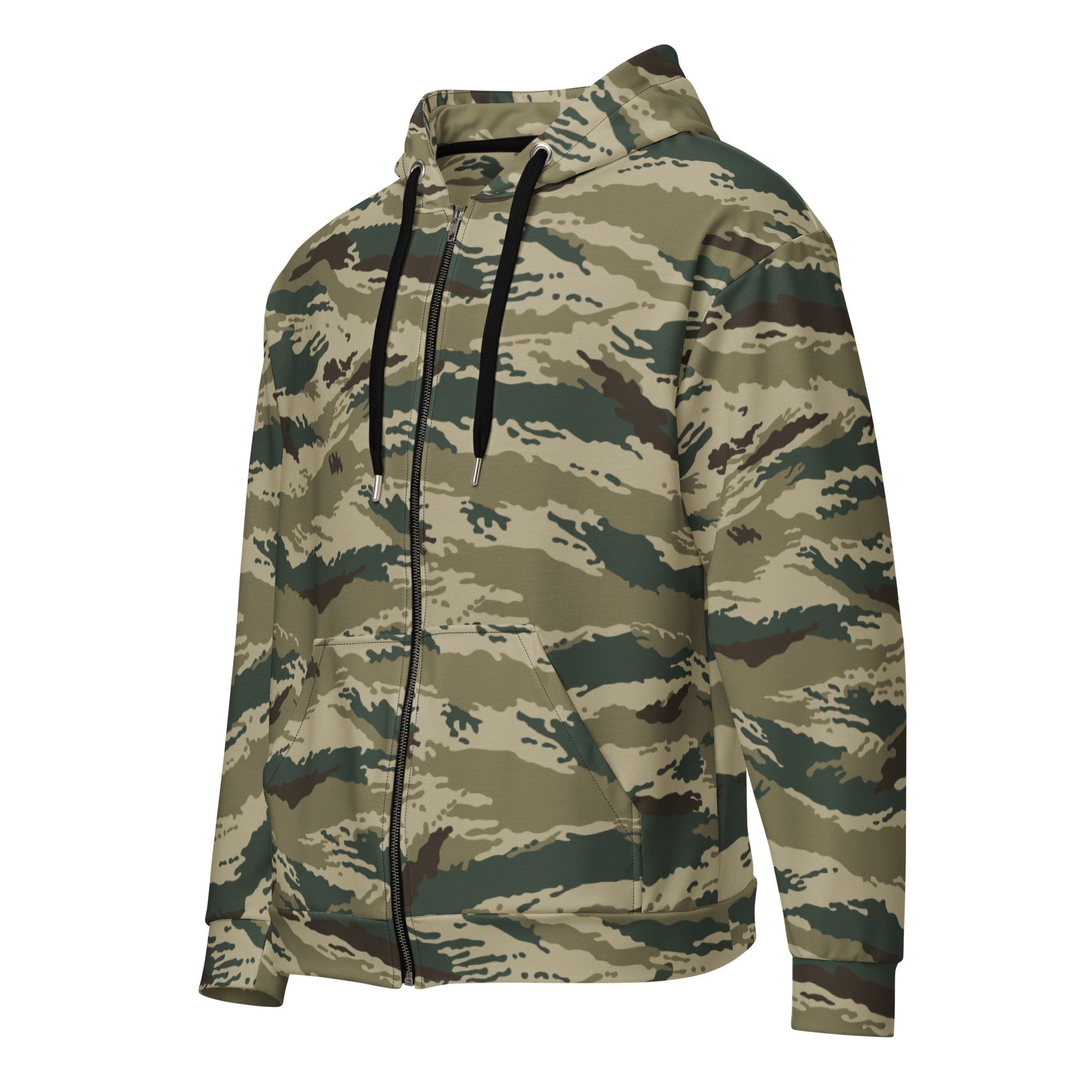 Russian Tiger Stripe Kamysh Green CAMO Unisex zip hoodie - Zip Hoodies
