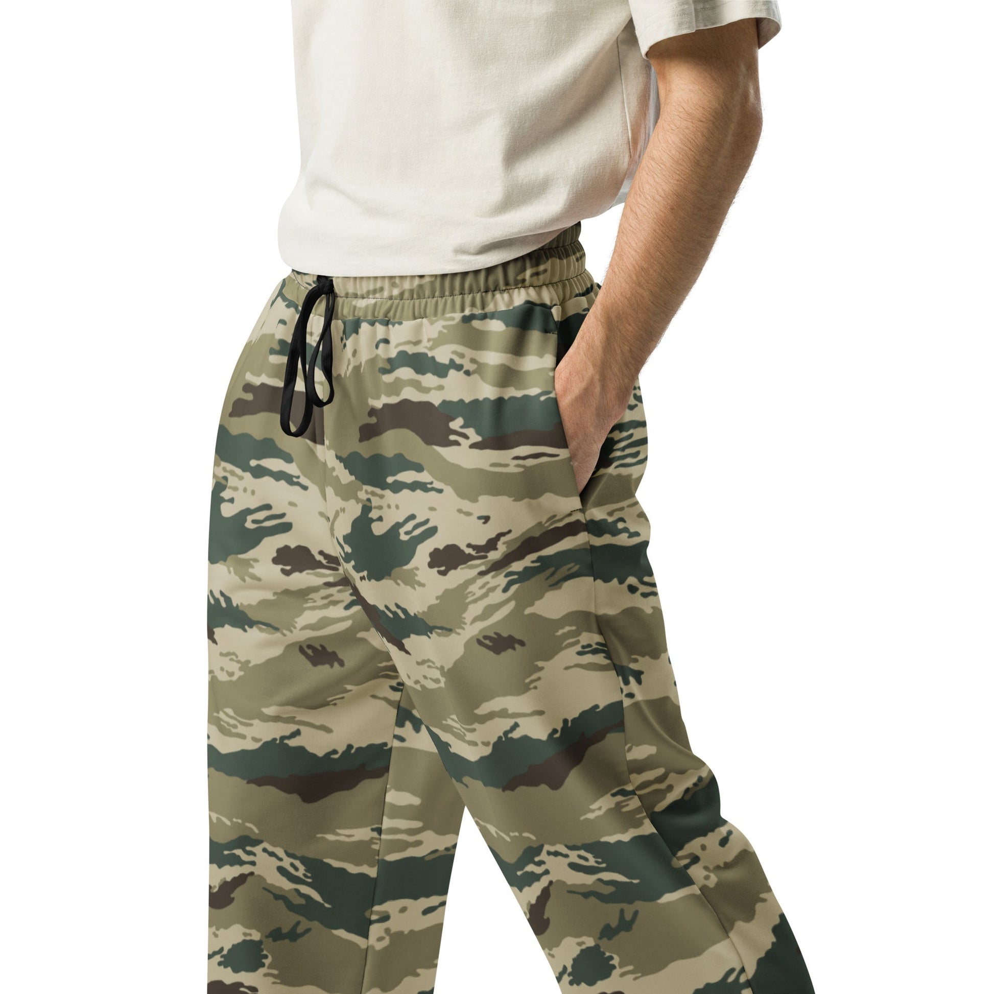 Russian Tiger Stripe Kamysh Green CAMO Wide-leg joggers - Joggers