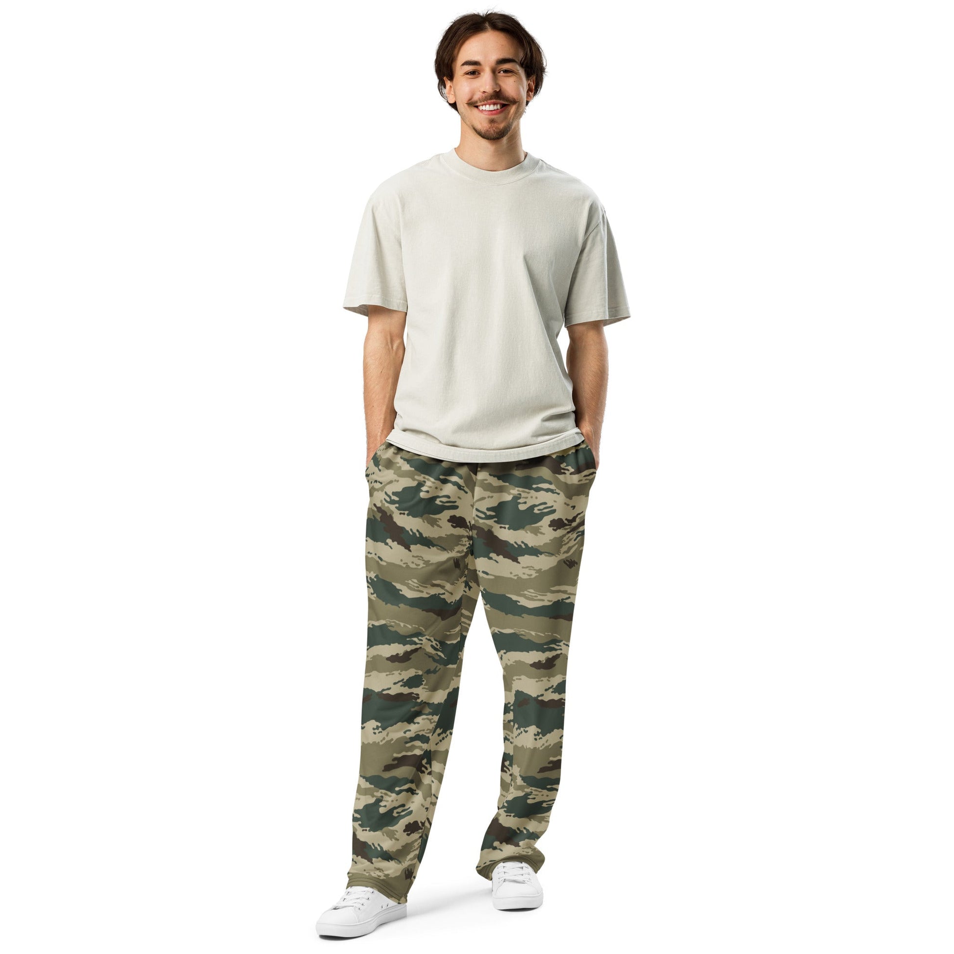 Russian Tiger Stripe Kamysh Green CAMO Wide-leg joggers - Joggers