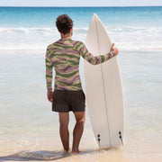 Tiger Stripe Kamysh Rosewood CAMO Mens Long-Sleeve Rash Guard