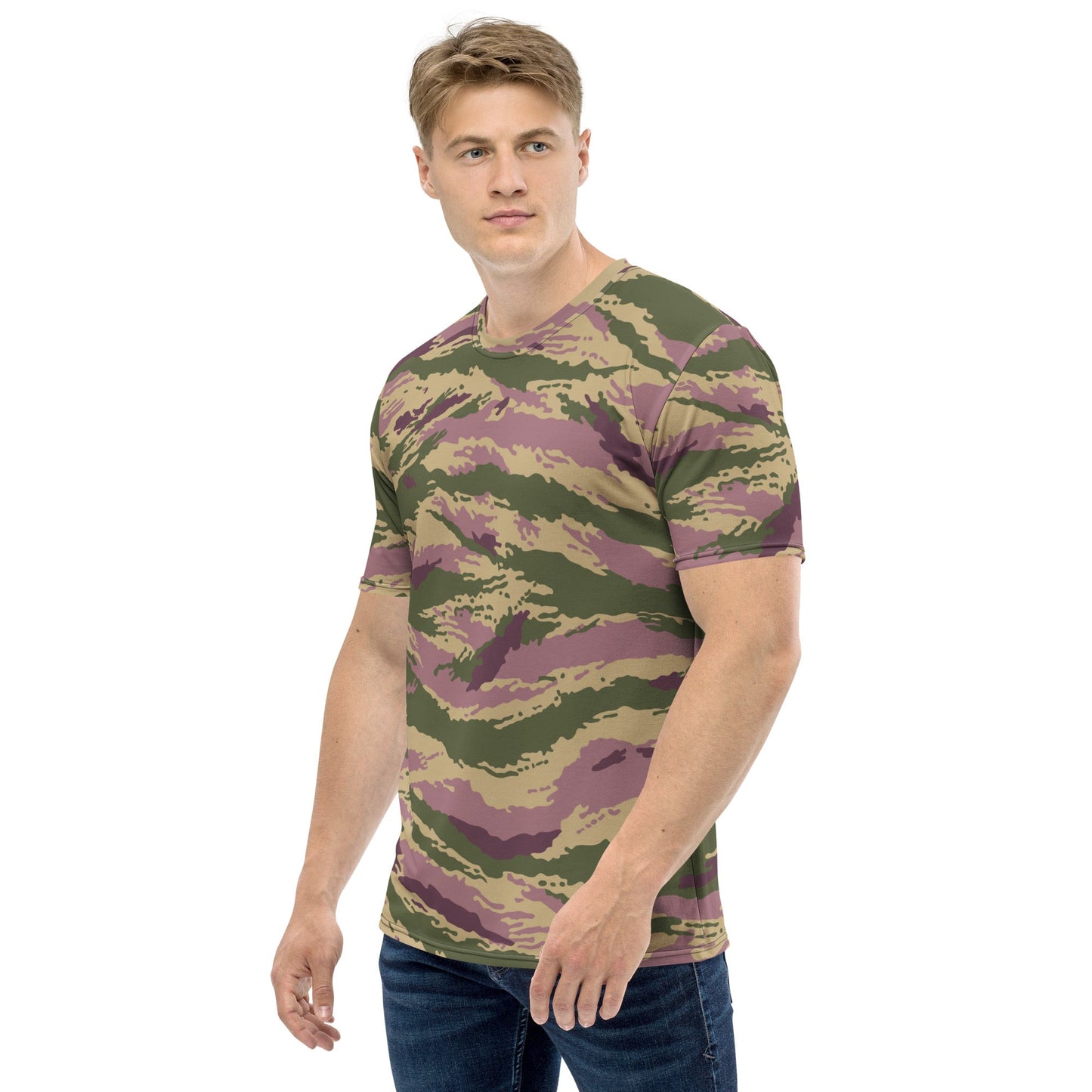 Russian Tiger Stripe Kamysh PFO CAMO Mens T-shirt - T-Shirts