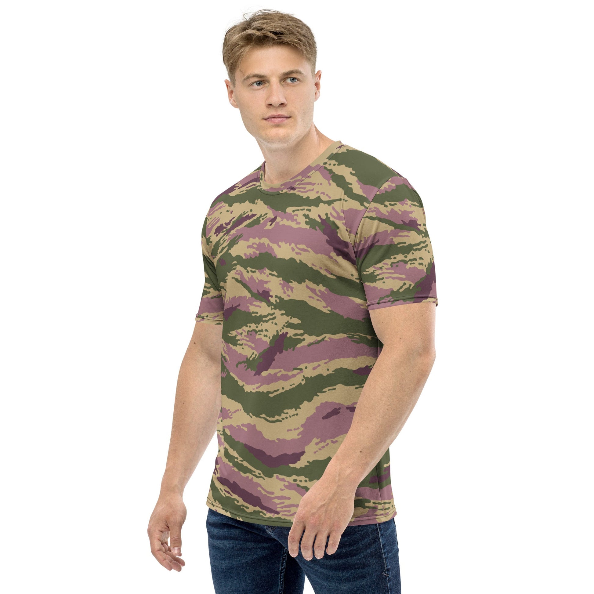 Russian Tiger Stripe Kamysh PFO CAMO Mens T-shirt - T-Shirts