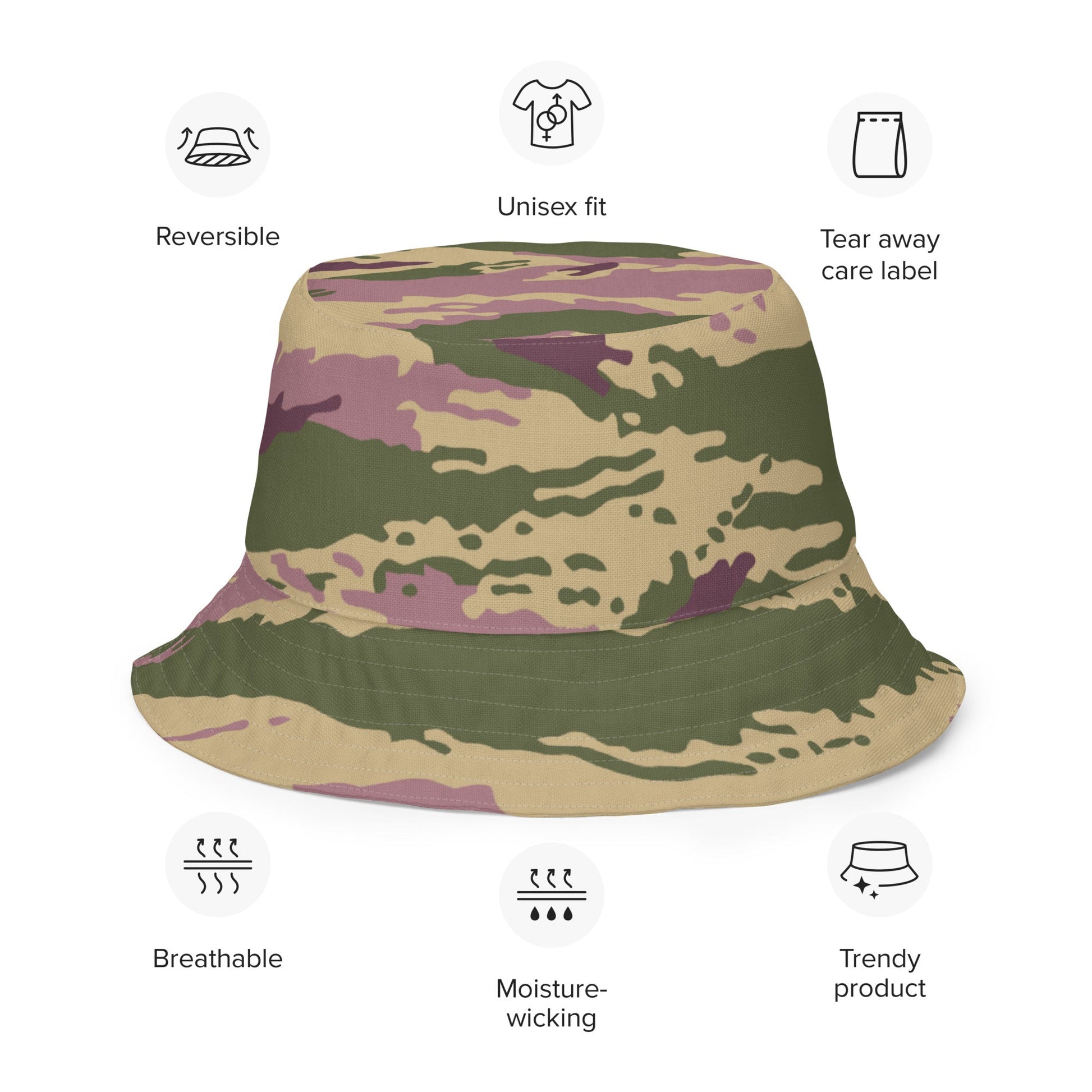 Russian Tiger Stripe Kamysh PFO CAMO Reversible bucket hat - Bucket Hats