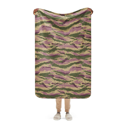Russian Tiger Stripe Kamysh PFO CAMO Sherpa blanket - 37″×57″ - Blankets