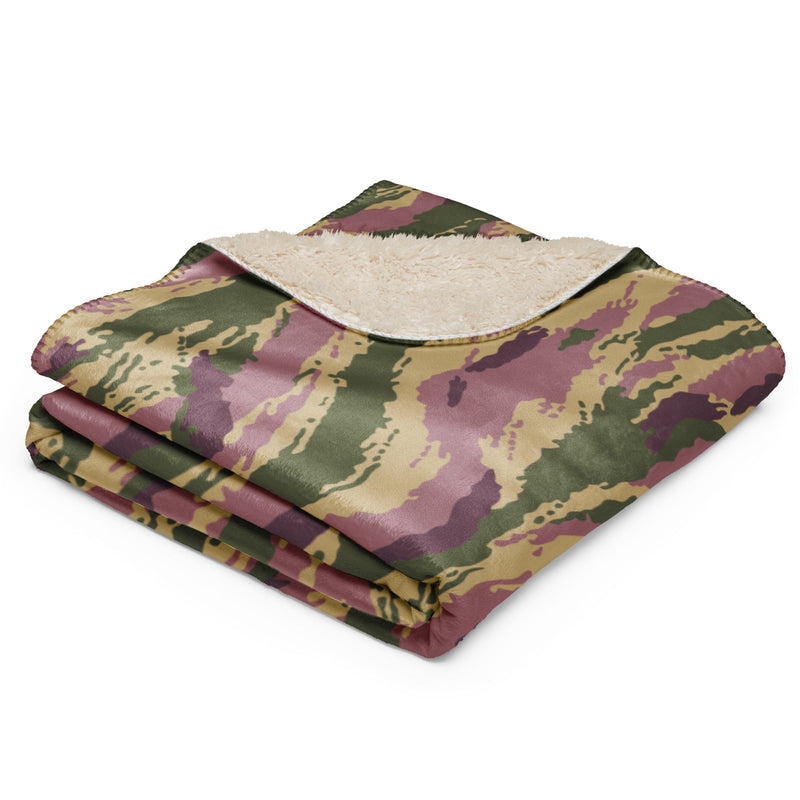 Tiger Stripe Kamysh Rosewood CAMO Sherpa Blanket