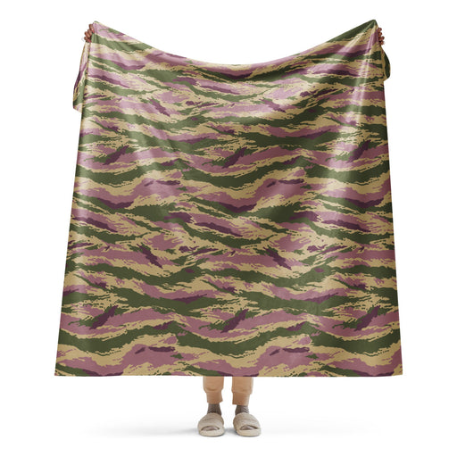 Tiger Stripe Kamysh Rosewood CAMO Sherpa Blanket - 60″×80″