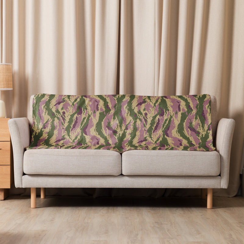Tiger Stripe Kamysh Rosewood CAMO Sherpa Blanket
