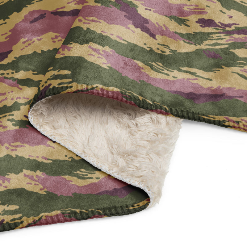 Tiger Stripe Kamysh Rosewood CAMO Sherpa Blanket