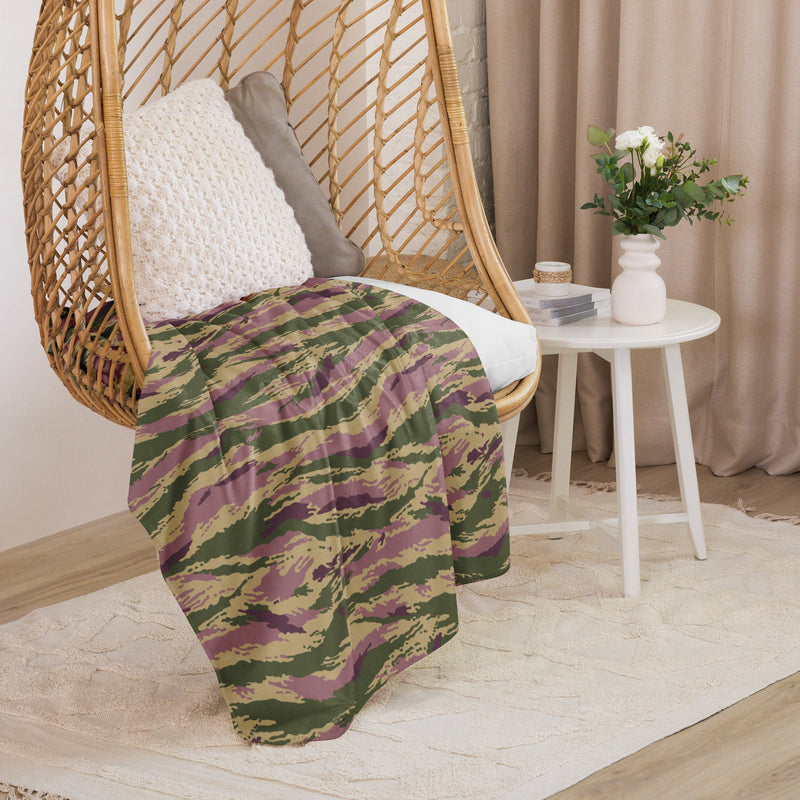 Tiger Stripe Kamysh Rosewood CAMO Sherpa Blanket
