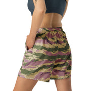 Tiger Stripe Kamysh Rosewood CAMO Unisex Athletic Long Shorts