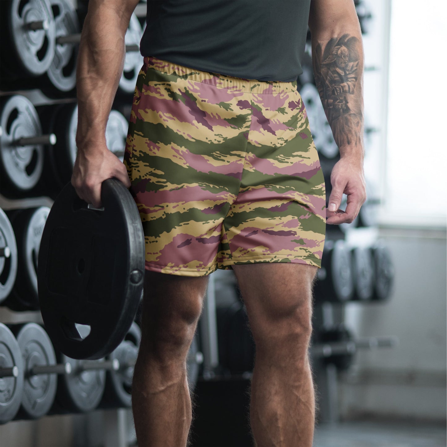 Russian Tiger Stripe Kamysh PFO CAMO Unisex Athletic Long Shorts - XS