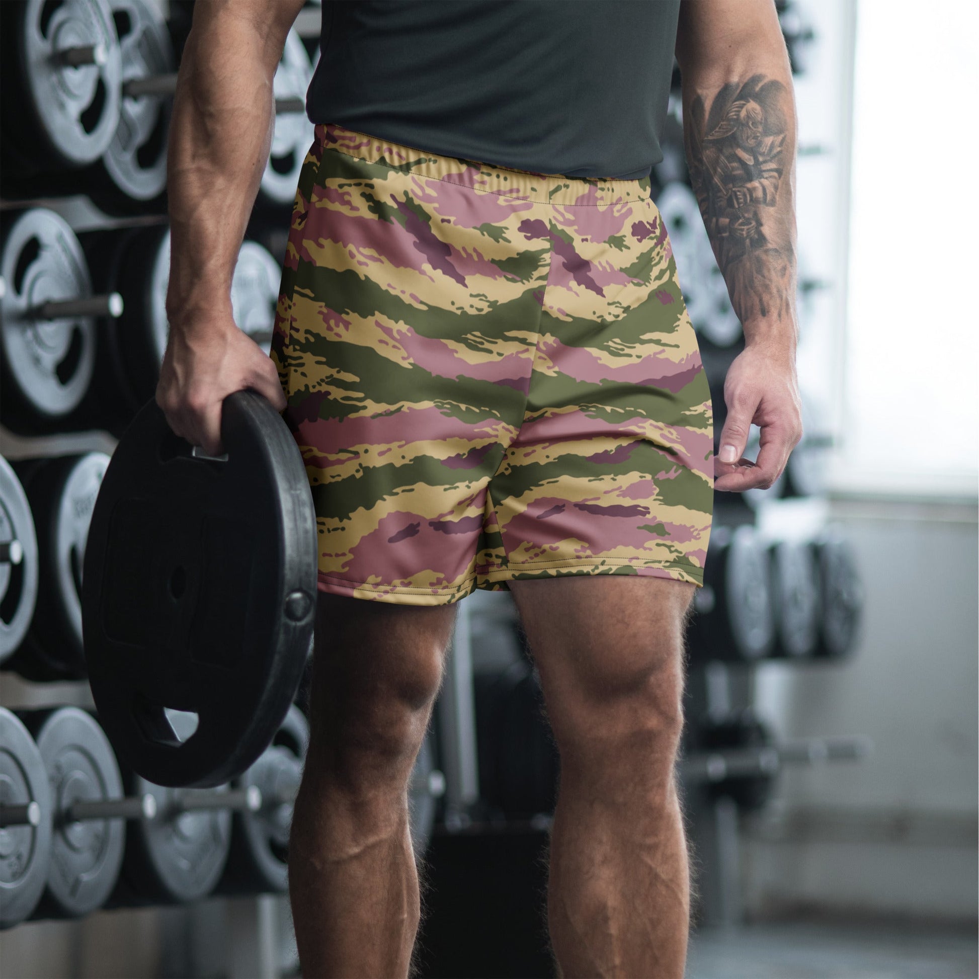 Russian Tiger Stripe Kamysh PFO CAMO Unisex Athletic Long Shorts - XS