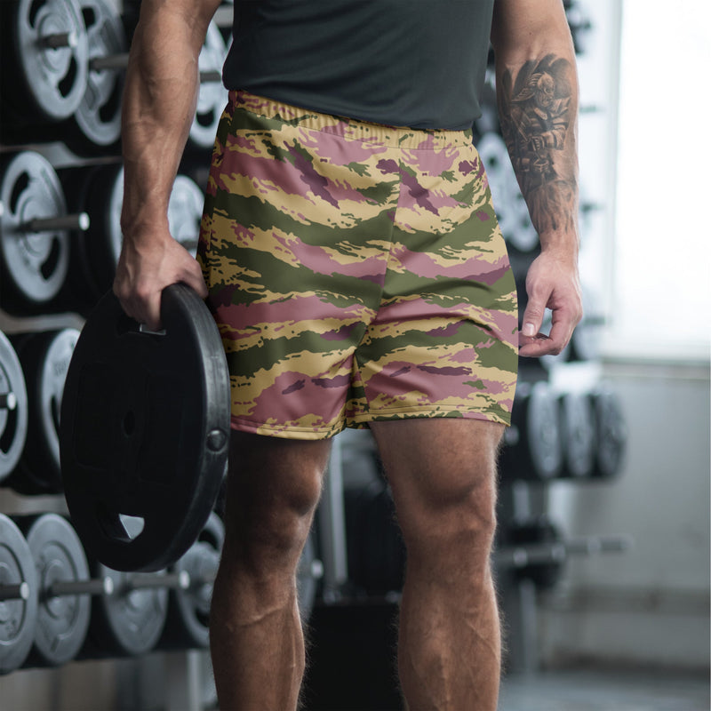 Tiger Stripe Kamysh Rosewood CAMO Unisex Athletic Long Shorts - XS