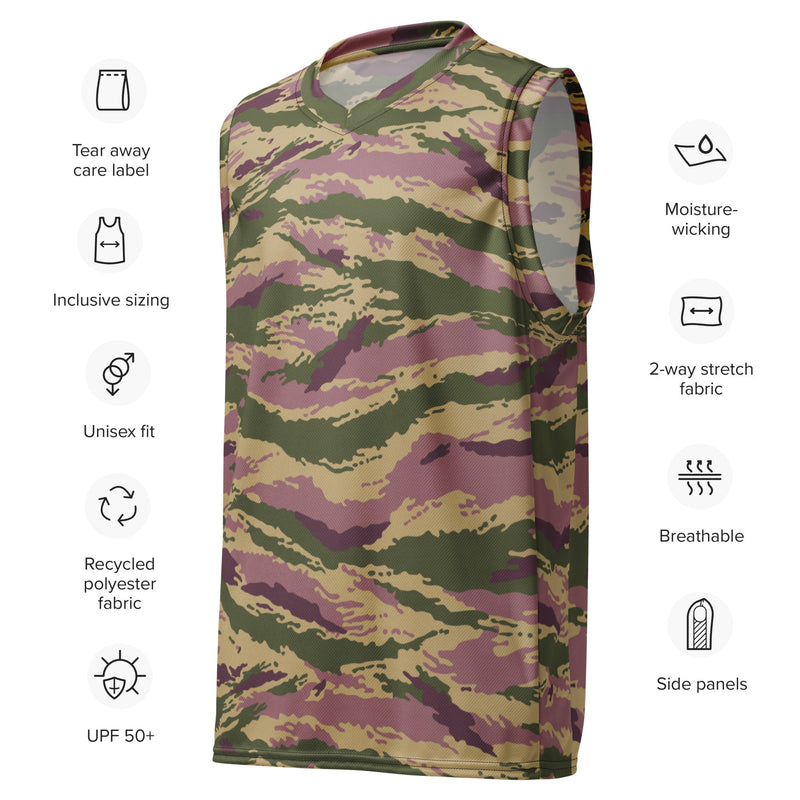 Tiger Stripe Kamysh Rosewood CAMO Unisex Basketball Jersey