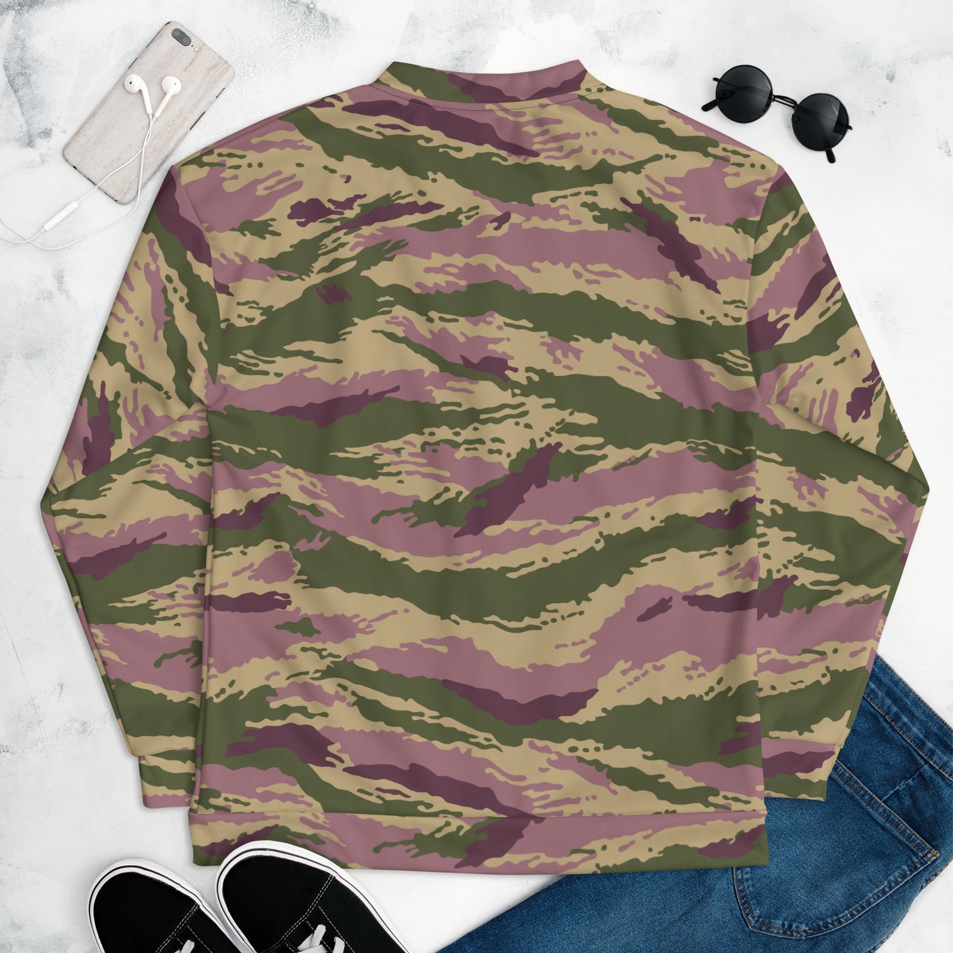 Russian Tiger Stripe Kamysh PFO CAMO Unisex Bomber Jacket - Jackets