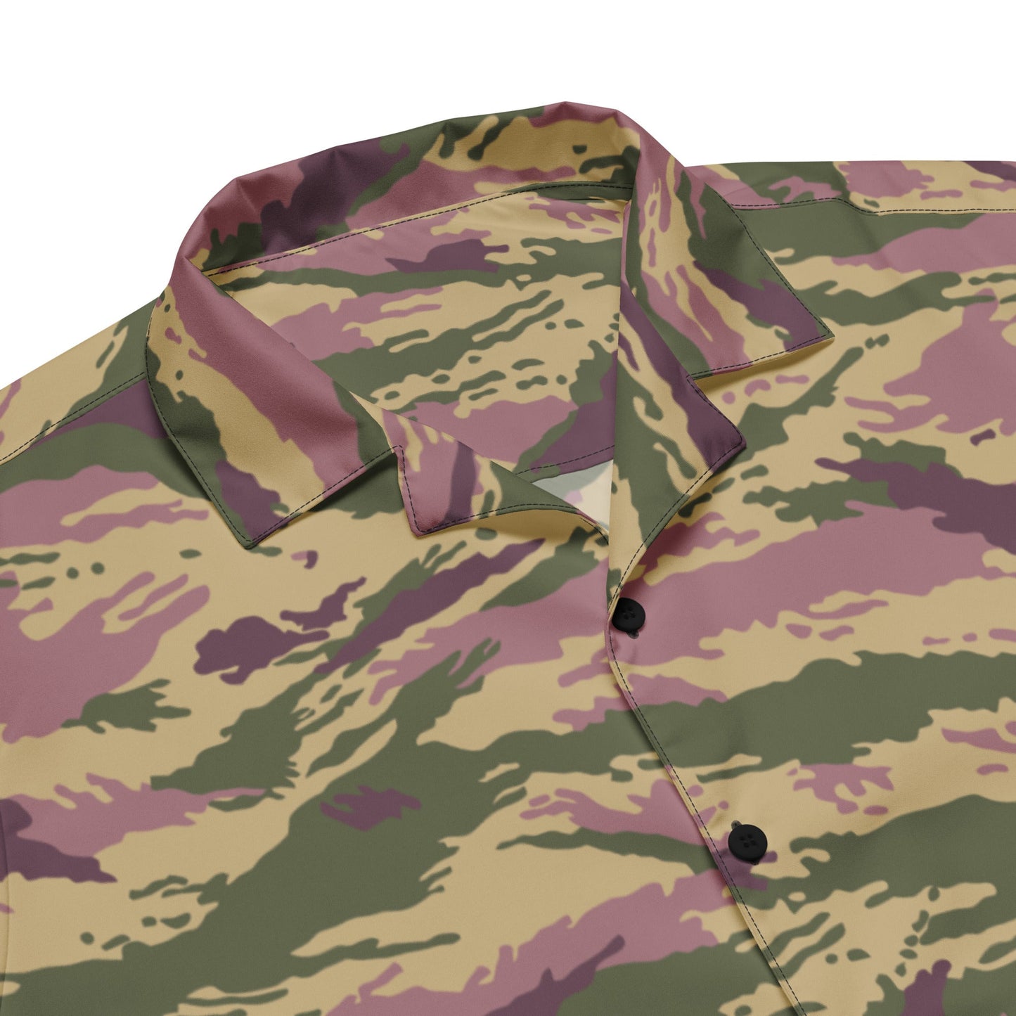 Russian Tiger Stripe Kamysh PFO CAMO Unisex Short-Sleeve Button Shirt