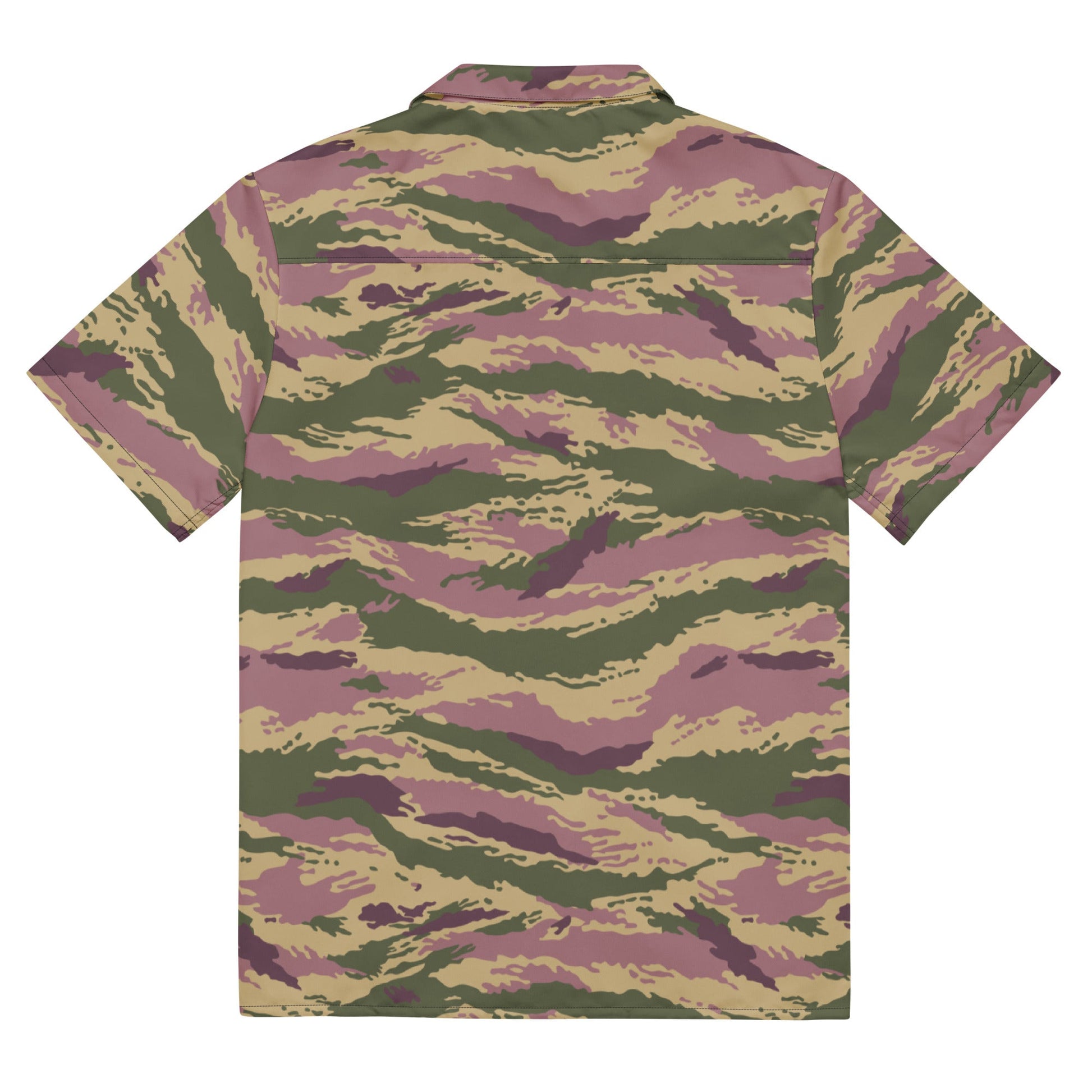 Russian Tiger Stripe Kamysh PFO CAMO Unisex Short-Sleeve Button Shirt