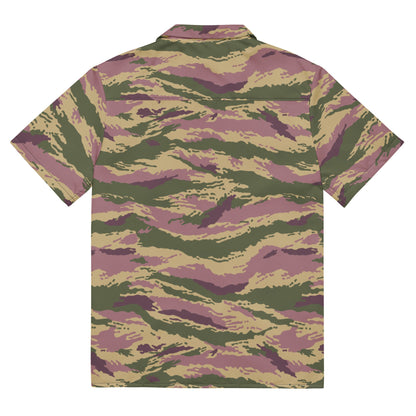 Russian Tiger Stripe Kamysh PFO CAMO Unisex Short-Sleeve Button Shirt