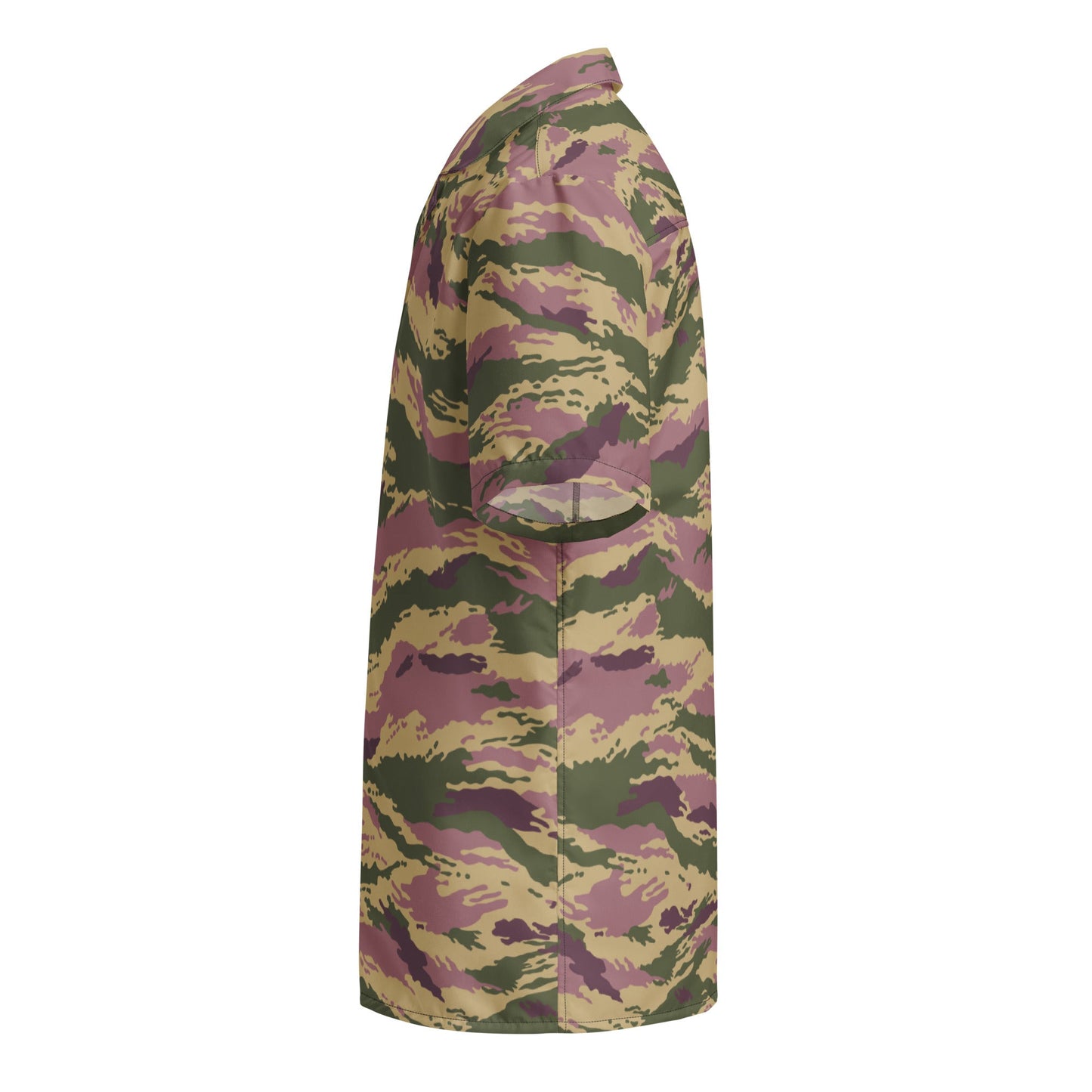 Russian Tiger Stripe Kamysh PFO CAMO Unisex Short-Sleeve Button Shirt