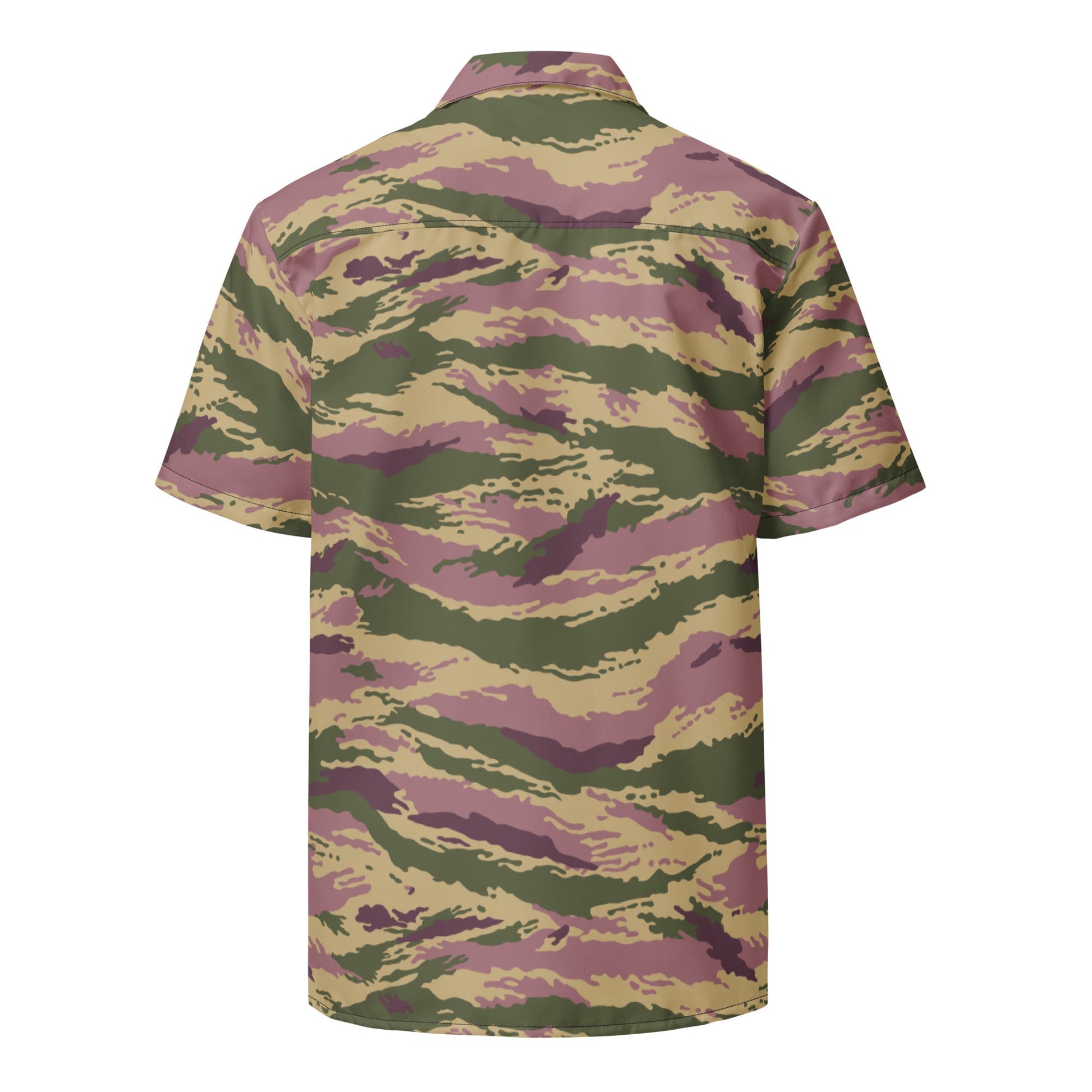 Russian Tiger Stripe Kamysh PFO CAMO Unisex Short-Sleeve Button Shirt