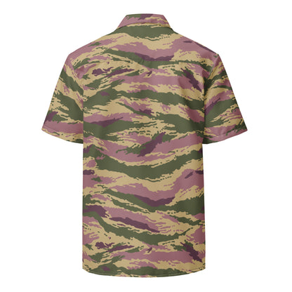 Russian Tiger Stripe Kamysh PFO CAMO Unisex Short-Sleeve Button Shirt