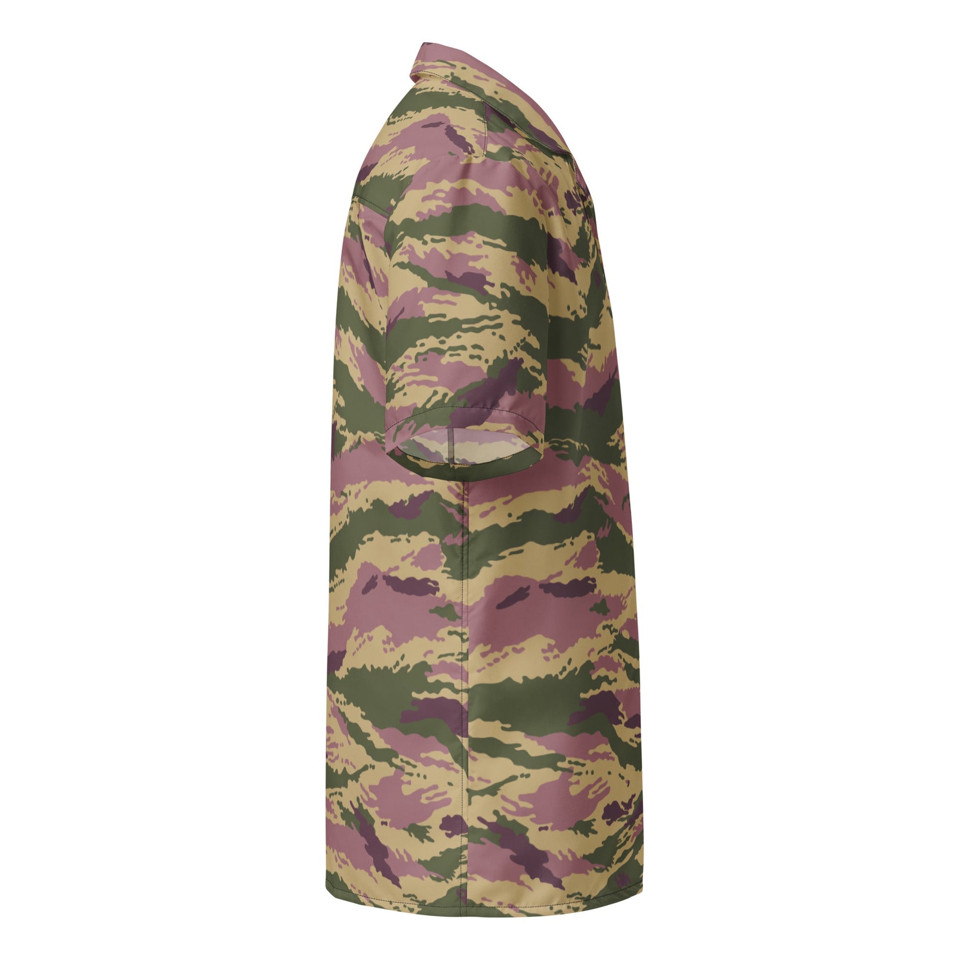 Russian Tiger Stripe Kamysh PFO CAMO Unisex Short-Sleeve Button Shirt