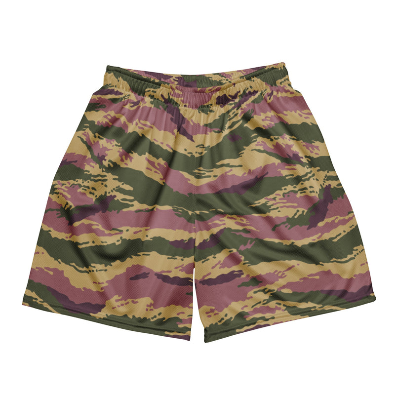 Tiger Stripe Kamysh Rosewood CAMO Unisex Mesh Shorts - 2XS