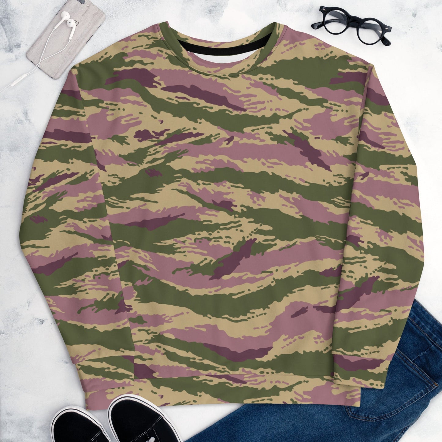 Russian Tiger Stripe Kamysh PFO CAMO Unisex Sweatshirt - Sweatshirts